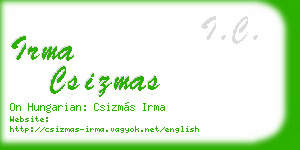 irma csizmas business card